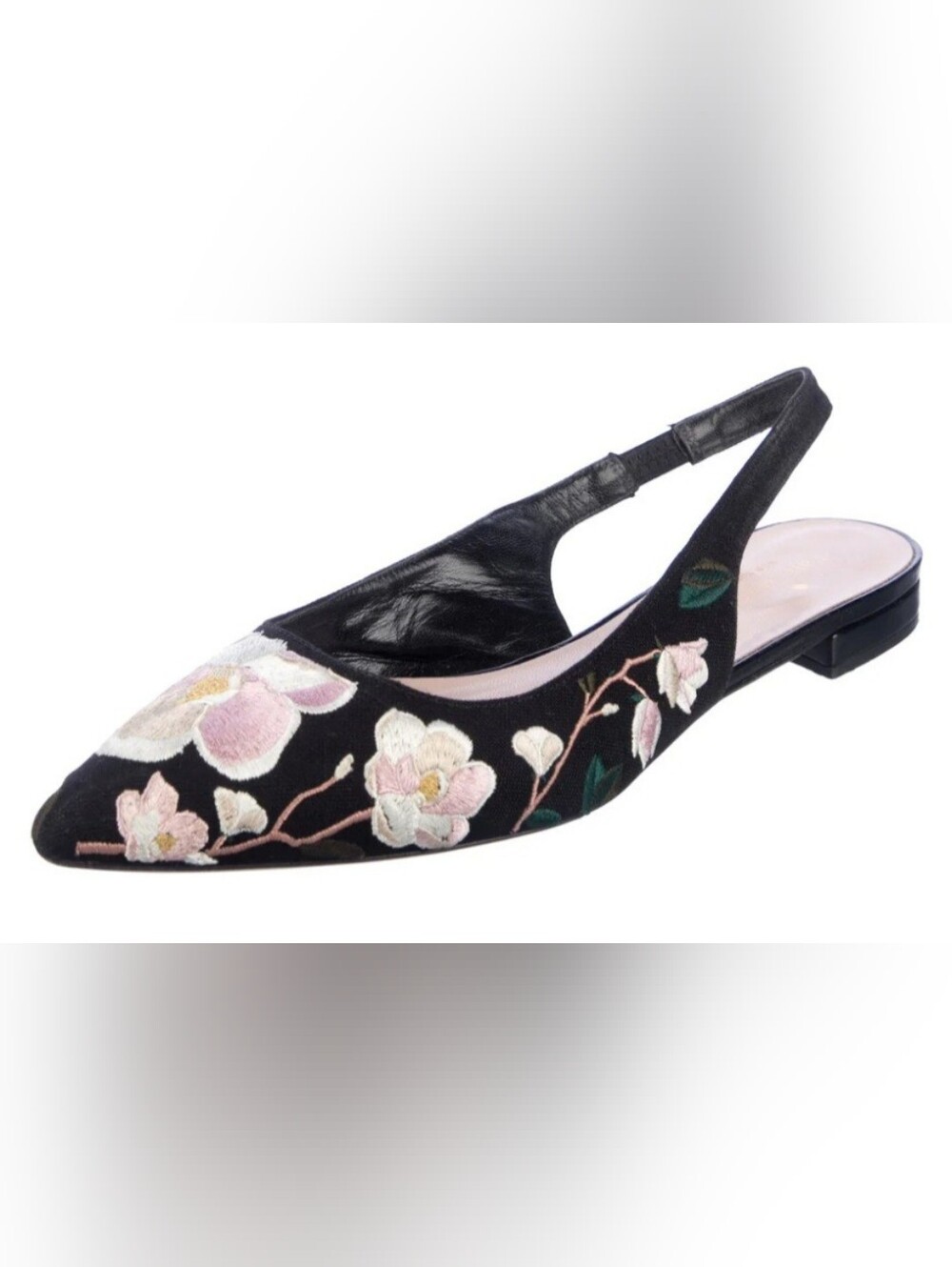 Kate Spade NWOB 9 Floral Embroidered on Leather Flats Made in Italy - Picture 7 of 9